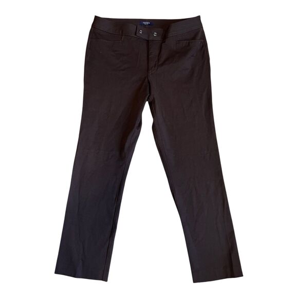 Chaps Chocolate Brown Straight Leg Chino Pants Flat Front Sz 12P Petite - Picture 1 of 6